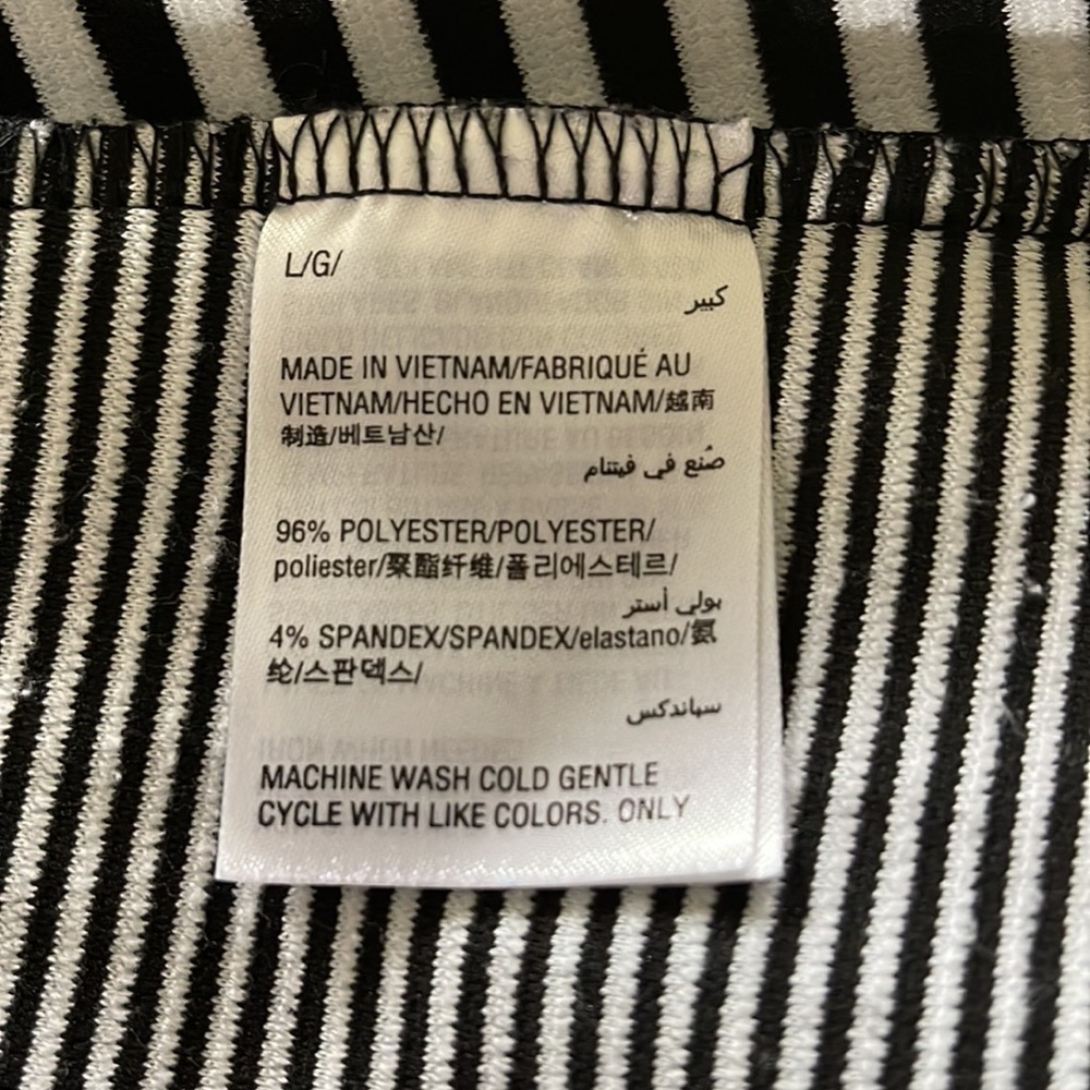 Alfani Black & White Mixed Stripe Knit Top Bell Sleeves - Picture 6 of 6